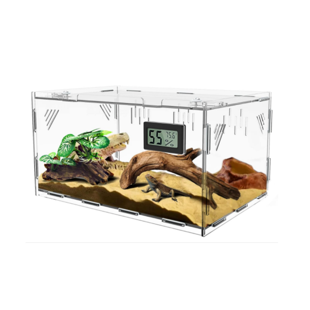 Acrylic Reptile Terrarium Tank with Thermometer 第1张-Jorbangpet