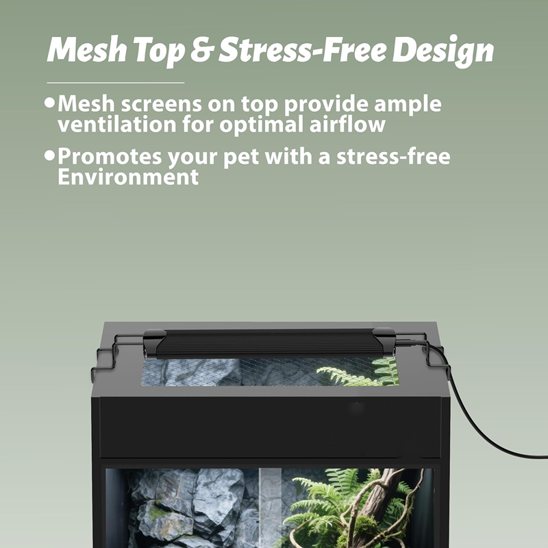 Tall Black Aluminum Frame PVC Terrarium - Vertical Vivarium with Sliding Doors 第5张-Jorbangpet