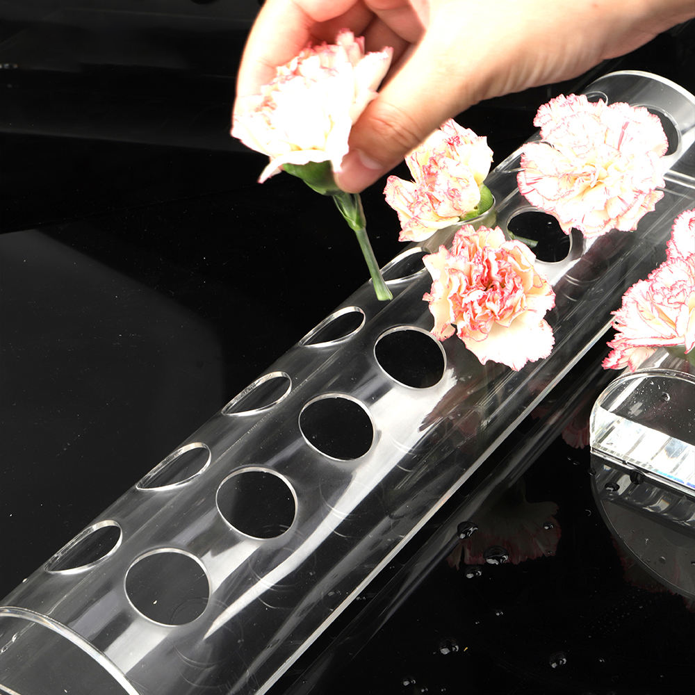 Transparent Acrylic Flower Box- Semi-Circular Vase with Multi-Hole Floral Arrangement 第5张-Jorbangpet