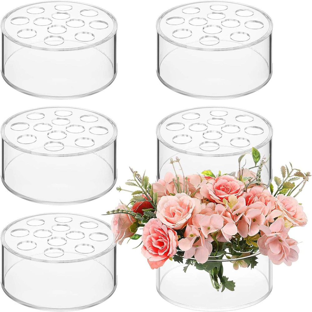 Clear Acrylic Cylinder Vase for Dinging Table Modern Round Acrylic Vase for Centerpieces 第5张-Jorbangpet