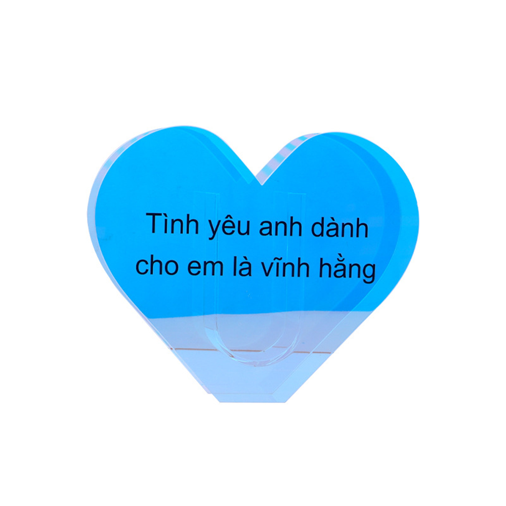 Iridescent Heart Acrylic Vase - Flower Holder for Bedroom Decor 第4张-Jorbangpet