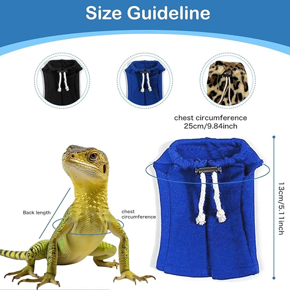 Reptile Lizard Clothes - Bearded Dragon Leopard Print Outfits for Small Pet Travel Photo Shoots 第5张-Jorbangpet