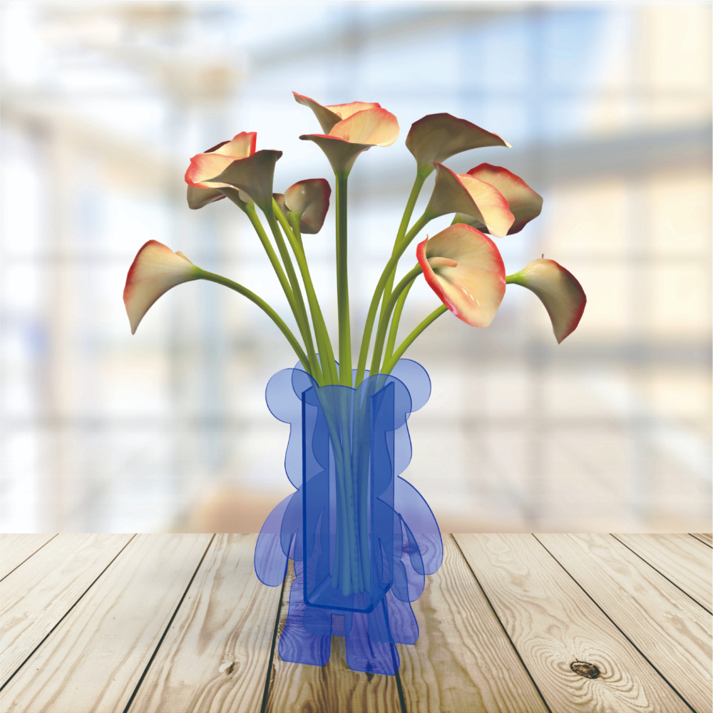 Acrylic Multifunctional Bear-Shaped Flower Box - Creative Desktop Vase for Home Decor 第6张-Jorbangpet