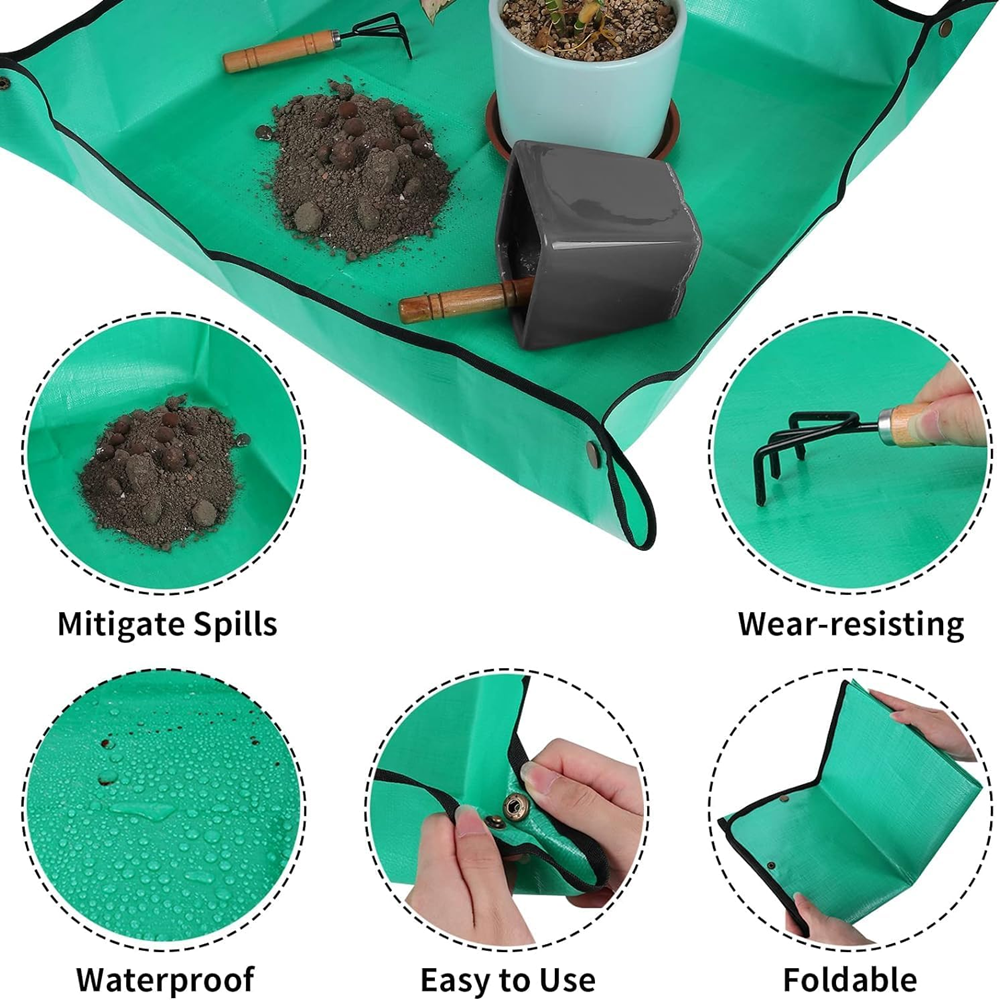 Waterproof PE Gardening Mat - Multi-Purpose Plants Repotting Mat for Succulents, Soil Mixing Indoor Planting 第5张-Jorbangpet