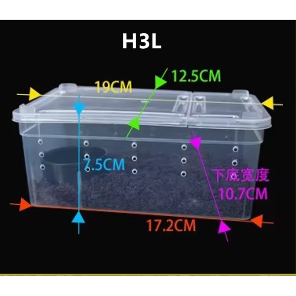 Stackable Reptile Breeding Box-  Portable  Transparent Plastic Enclosure with Ventilated Lids for Frogs Spiders  第3张