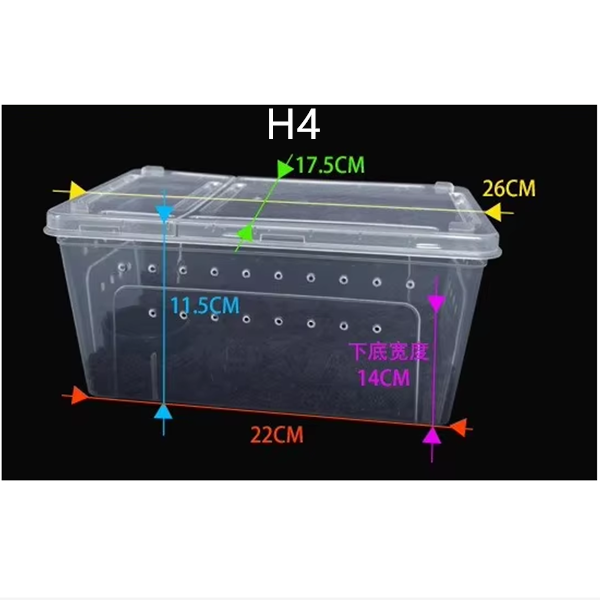 Stackable Reptile Breeding Box-  Portable  Transparent Plastic Enclosure with Ventilated Lids for Frogs Spiders  第5张