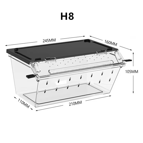 Stackable Reptile Breeding Box-  Portable  Transparent Plastic Enclosure with Ventilated Lids for Frogs Spiders  第9张